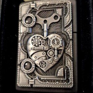 Steampunk Heart 3 D Emblem Zippo Lighter